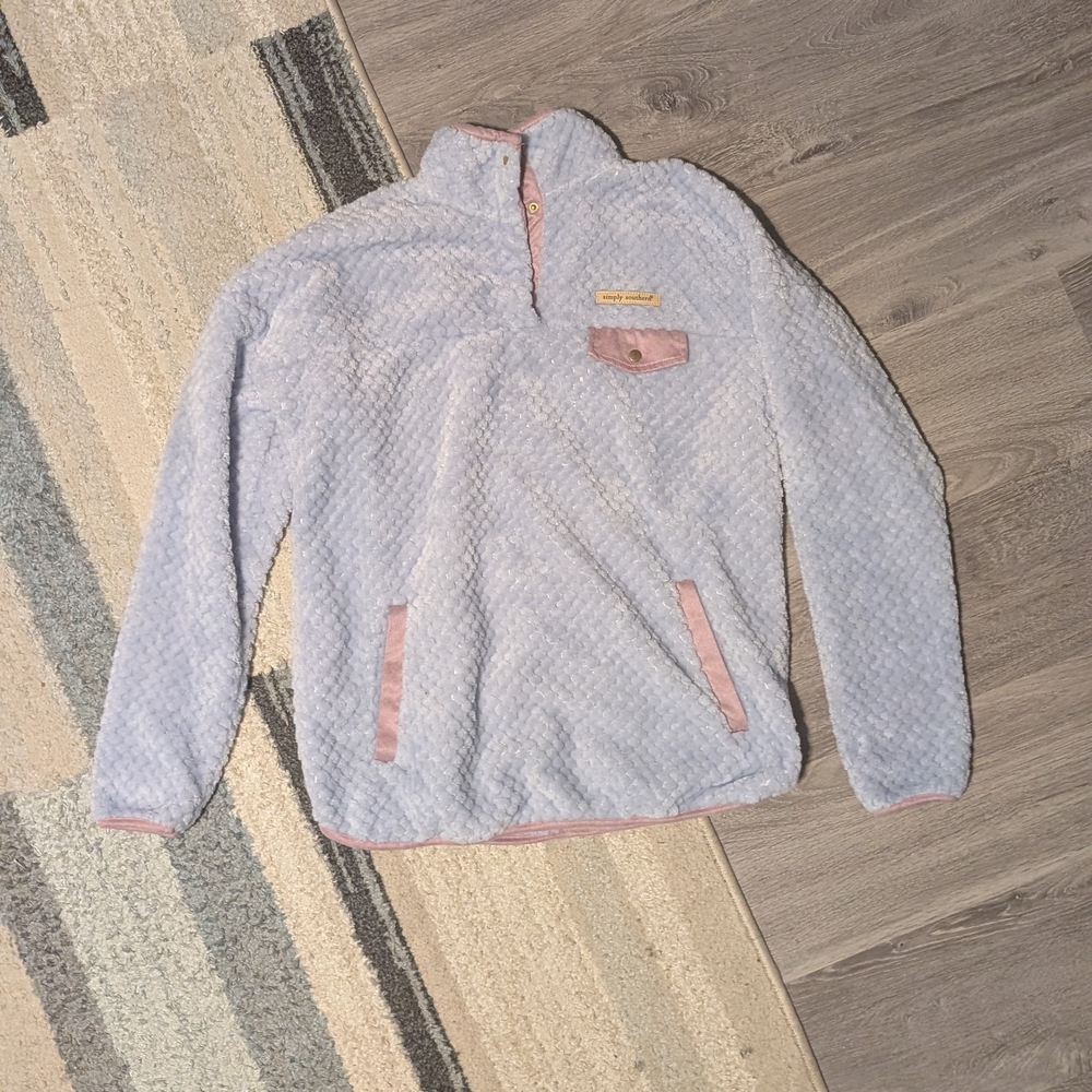 Simply Southern Women's Fleece in Soft Blue and Pink